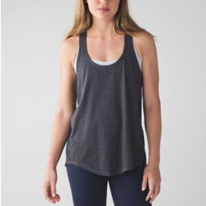 Lululemon Salute the Sun Tank Sz 6 Flowy Gray tank top workout gym top women
